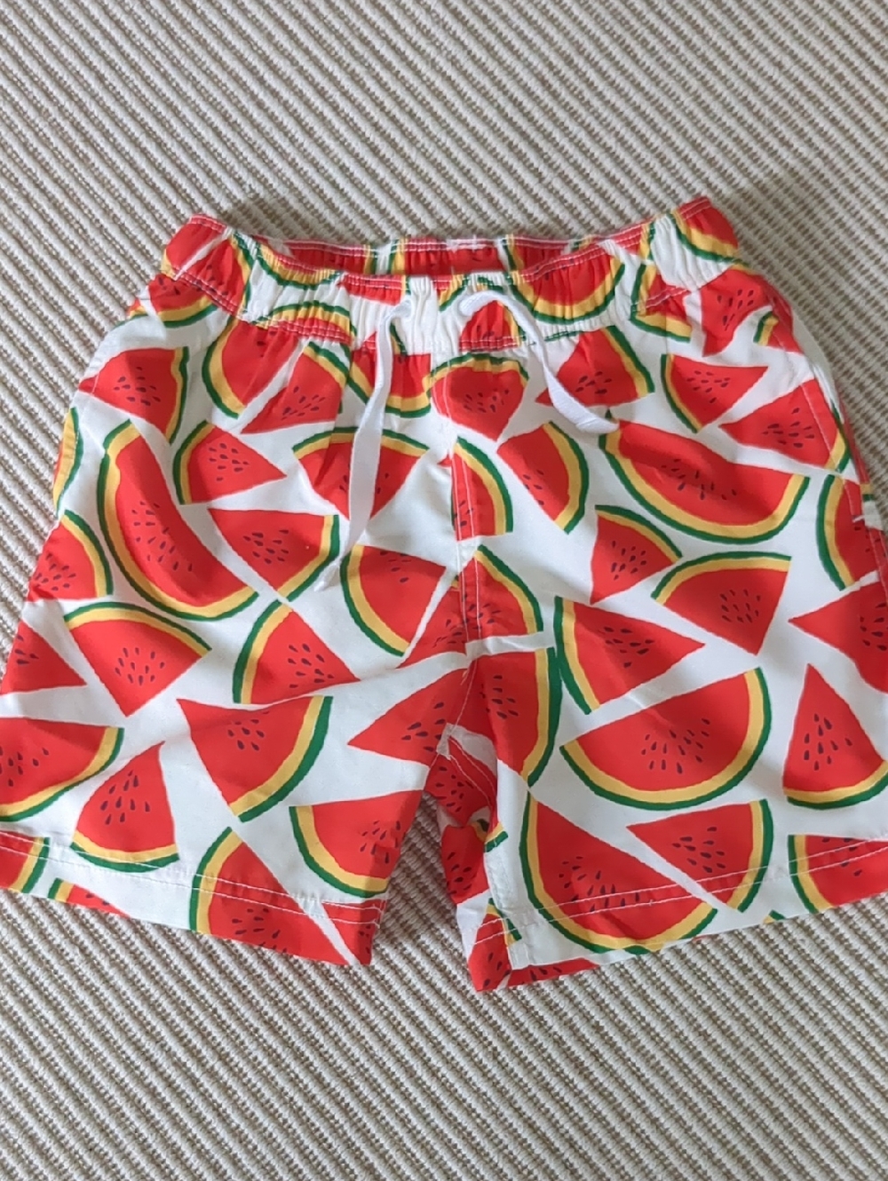 NWOT. Hanna Andersson Red White Watermelon Print Swim Trunks